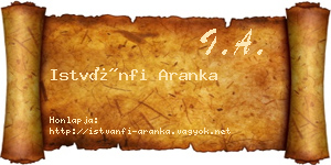 Istvánfi Aranka névjegykártya