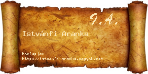 Istvánfi Aranka névjegykártya